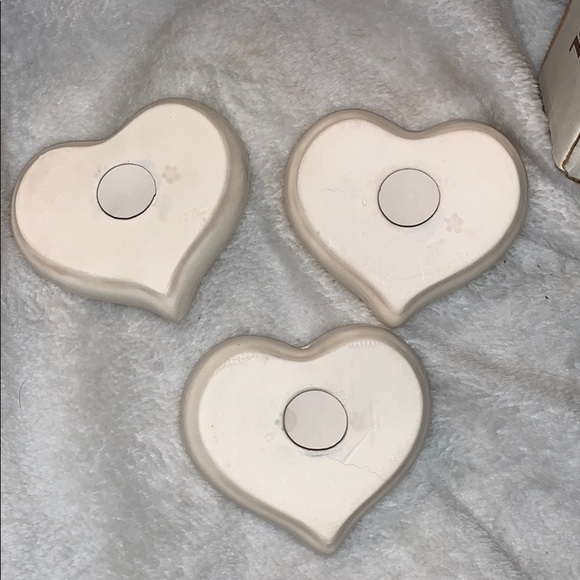 Vintage Home Interiors 3 Ceramic Hearts w/flowers - Picture 8 of 12